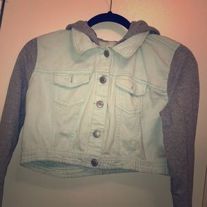 Teens Blue-Green Cropped jacket from Wallflower